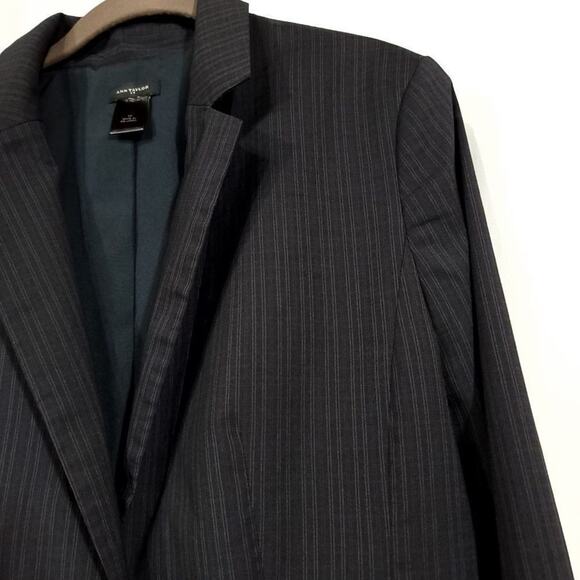 Ann Taylor Blazer Striped Collar One Button Women's Business Jacket Size 10 - Picture 6 of 6